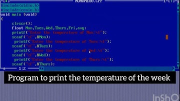 Program to print the temperature of the week|Sindh board practical|part 5|C language tutorial #video