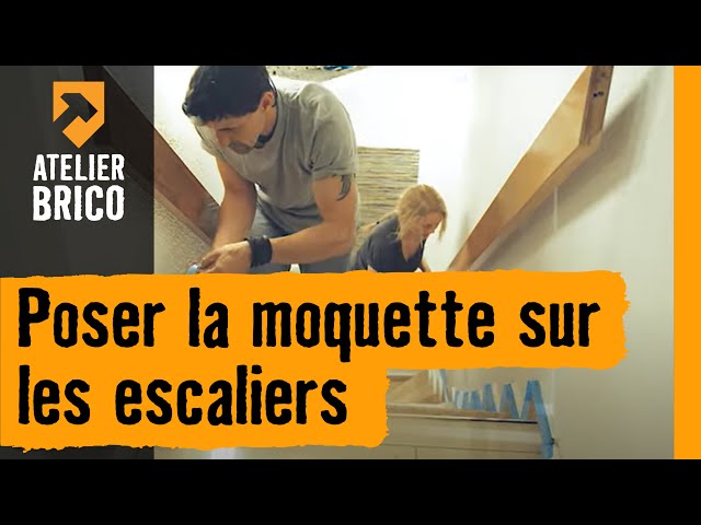 Pose de moquette sur escaliers