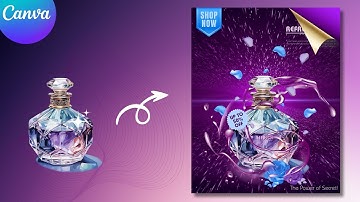 Perfume Advertising Poster Design in Canva | Product Manipulation - Product Commercial