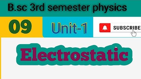 B.sc 3rd semester physics||  Unit-1|| Electrostatic|| by Vivek singh