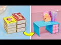 How to make mini study table with matchbox || DIY miniature study table from matchbox