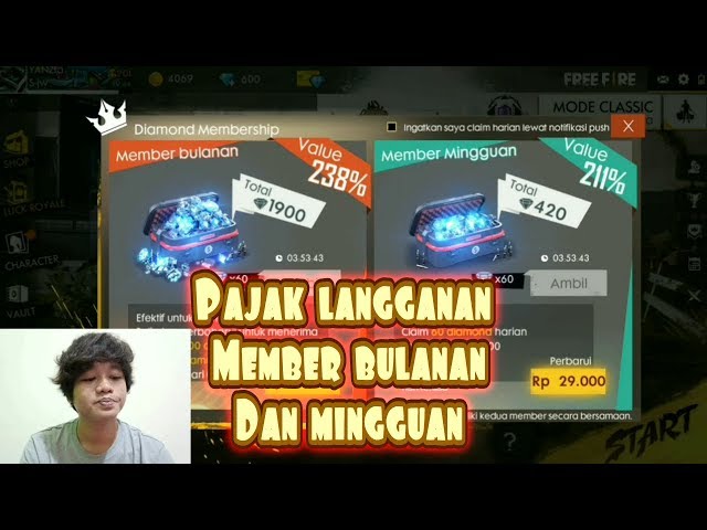 Pajak Membership Diamond Untuk Via Telkomsel Di Free Fire Garena Free Fire Indonesia