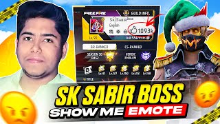 Real Sk Sabir Boss In My Lobby Noob Smjha Top 1 Player Ko - Garena Free Fire Max