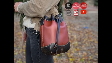 Making a Leather Bucket Bag  Bag, PDF Pattern, by #vikingsleatherdesign
