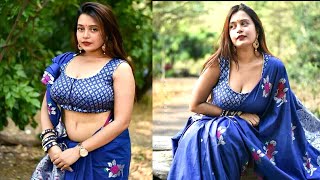 Unique Village Food Hot Photoshoot Roohi Roy Saree Beauty Nandini Nayek Saree Fashion 2022