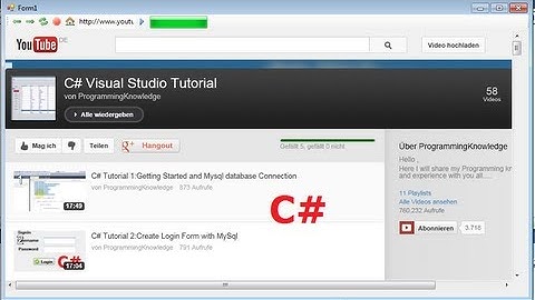 C# Tutorial 58:Creating A Simple Web Browser (Back, Forward, Refresh,...)With Progress Bar in C#