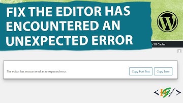 How to Fix The Editor has Encountered an Unexpected Error in WordPress