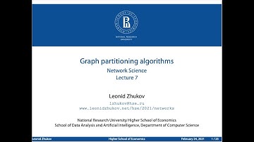 Lecture 7. Graph partitioning algorithms.