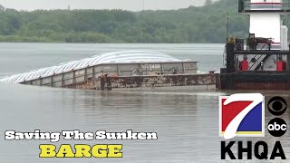 KHQA Update: Crews Continue to Work to Rescue the Sunken Barge in Fort Madison