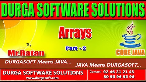 Core java || Arrays part - 2 by Ratan