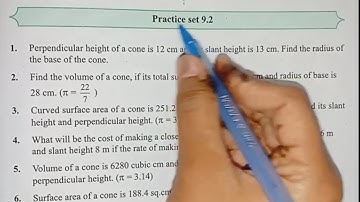 Practice Set 9.2 Class9 Geometry Surface Area and Volume 9th std Maths2 MH State Board J.Sir tutors