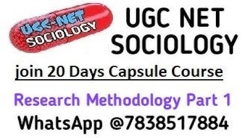 Research Methodology UGC NET SOCIOLOGY REVISION 20 DAY Cours