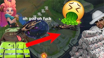 League Of Legends Sett Model Bug With Tahm Kench and Zoe Bubble.