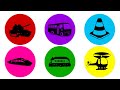 RAINBOW COLORS - Tank, Traffic Cone, Bus, Gerbong Tender, Helicopter, Kereta Api Cepat