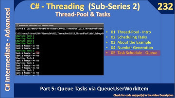 ThreadPool & Task | Part 5 - Queued Thread Pool Tasks | C# Advanced #232