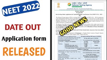 NEET 2022 Exam Date on 17th July | Official information | Application form out| Yashi