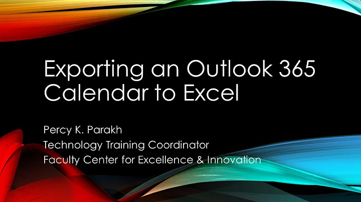 Exporting Outlook 365 Calendar to Excel