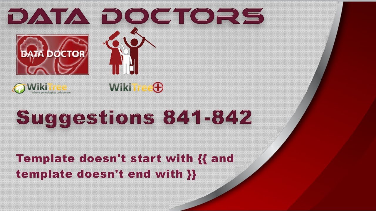 Download Data Doctors Suggestion 841, 842 Template doesn't start with double { / end with double }
