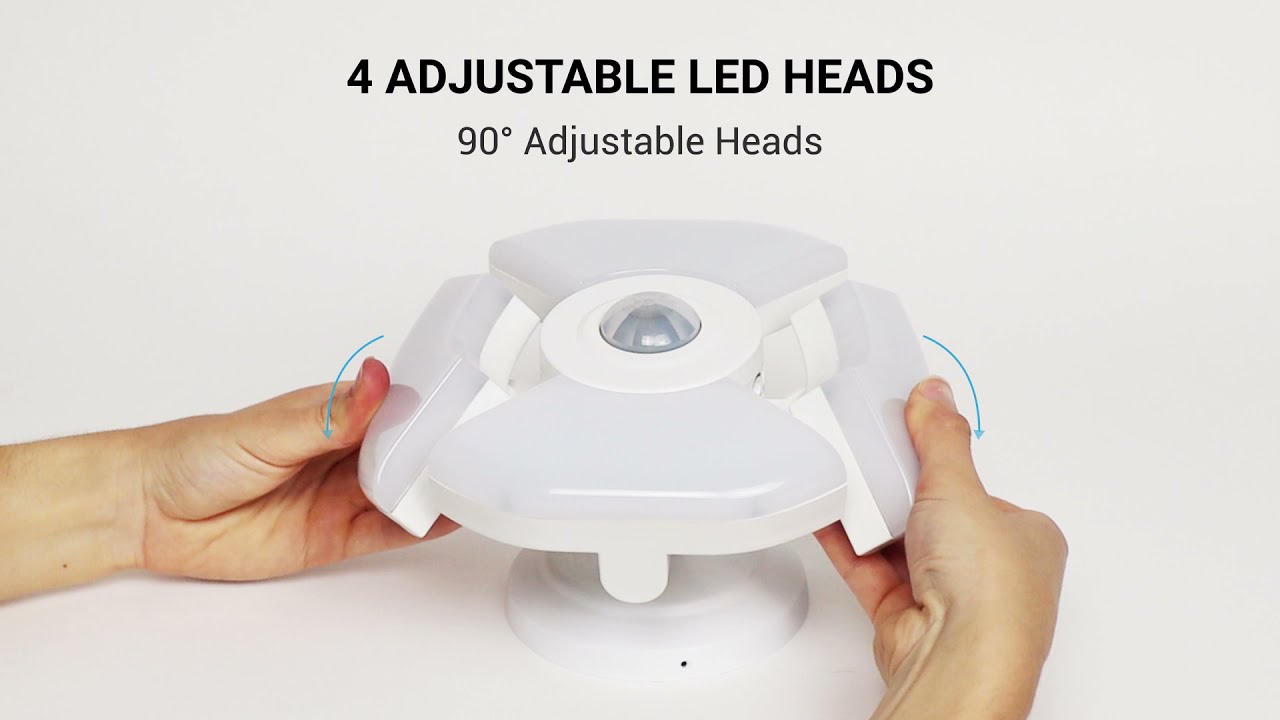 Quad-Head LED Security Light - Motion Sensor - Adjustable