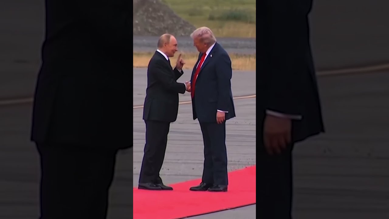 Trump Greets Putin With Alpha Male Handshake Ahead Of Alaska Meeting Shorts