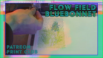 Generative Flow Field Bluebonnet Drawing // AxiDraw Timelapse // May Postcard Plotter Print Club