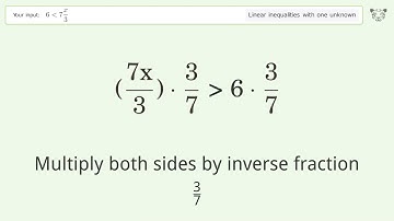 Solving Linear Inequalities: 6 is Smaller Than 7x/3