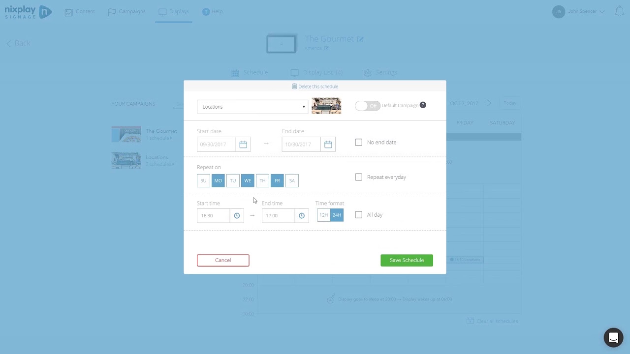 Nixplay Signage Tutorial How to Schedule a Campaign YouTube