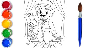 How to draw easy Charlie Chaplin | easy drawing step by step for kids