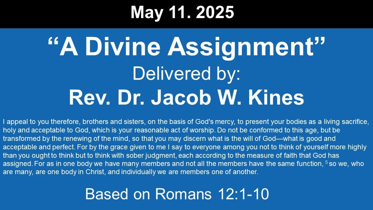 "A Divine Assignment" Sermon from 5-11-25