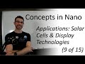 9/15 Concepts in Nano: Solar cells, p-n junctions, display technologies, tandem, LCD, OLED