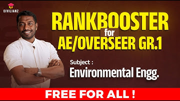 🔥 Rank Booster FREE CLASS ! Environmental Engineering Live Class for Overseer Gr.1 & AE Exams