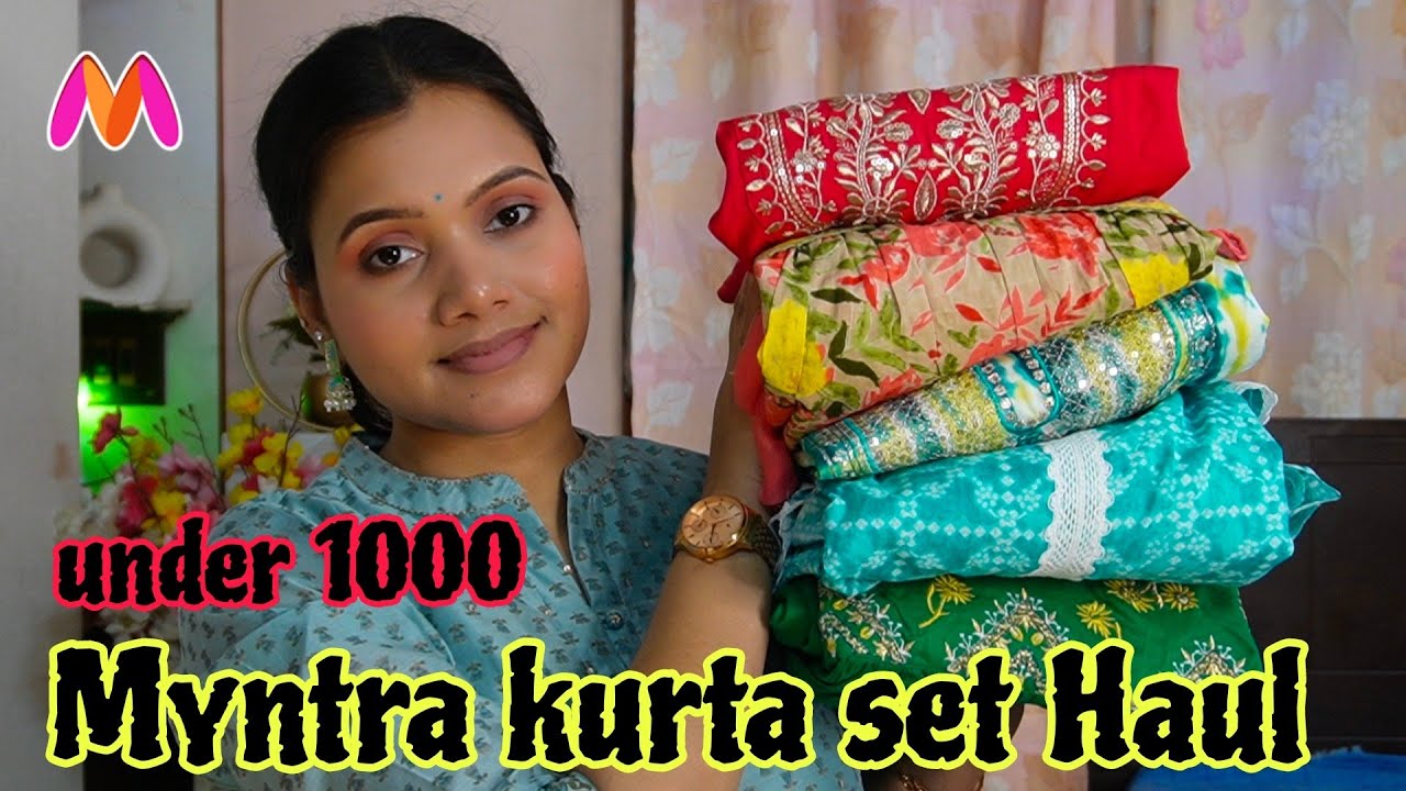 💕Myntra partywear kurta set Haul under 1000💕Myntra Haul💕kurti/ kurta ...