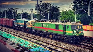 31530 Kazipet WAG9 rescuing Dead 12361 SGUJ WDG4 hauled BCN rake