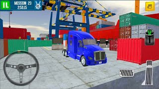 Cargo Crew: Port Truck Driver #1 - Blue Freight Box Truck Driving Game Android Gameplay screenshot 4