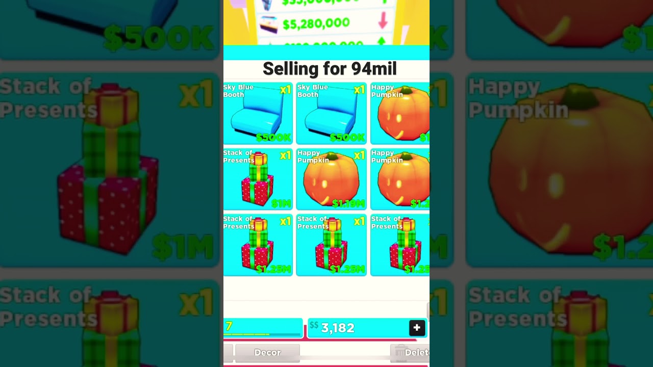 Selling Christmas tree for 94 million in [my restaurant Roblox]