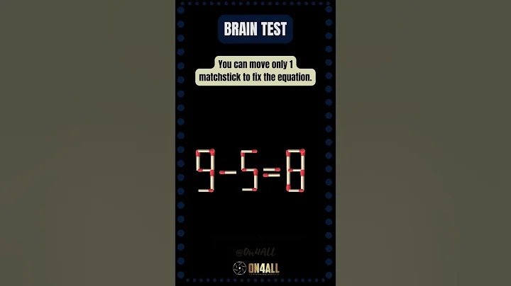 Crack the Puzzle: Adjust 9-5 to Equal 8 with 1 Matchstick Move! #shorts #shortvideo #maths #viral