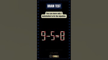 Crack the Puzzle: Adjust 9-5 to Equal 8 with 1 Matchstick Move! #shorts #shortvideo #maths #viral