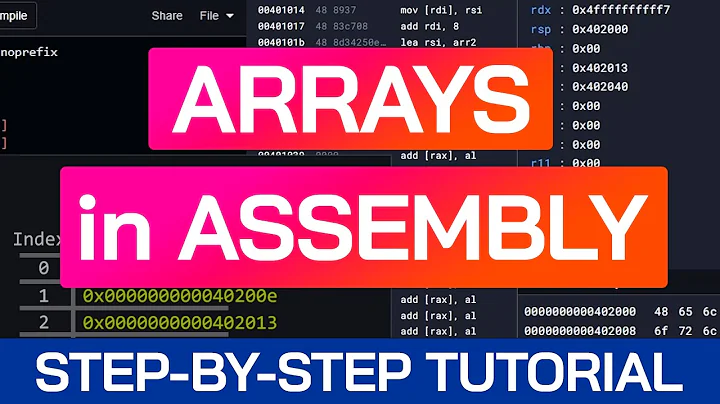 Arrays in Assembly | Beginner Tutorial | Learn Assembly Programming | x86-64 Machine Code Course