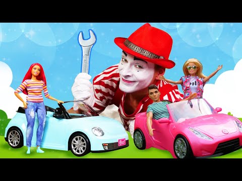 Kinder Video mit dem Clown. 4 Folgen am Stück. Puppen Video mit Barbie.