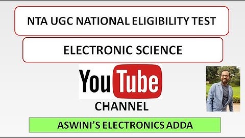 NTA UGC NET 2020 ELECTRONIC SCIENCE YOUTUBE CHANNEL