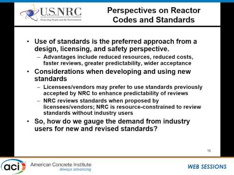 NRC Participation and Perspectives on Codes and Standards for Nuclear Construction