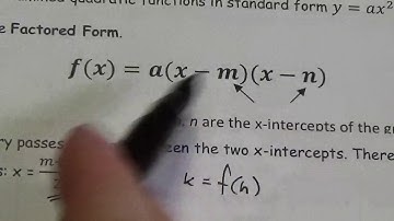 Math 20 2 The Factored Form of a Quadratic Function   Lesson