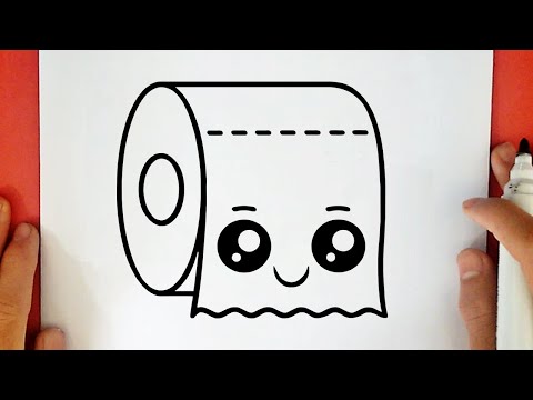 PAPEL KAWAII 💜 Como desenhar Papel Higiênico fofo Kawaii