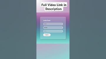 Glassmorphism Login Form Making Using Html Css... #loginform #tutorial #htmlcss #websitedesign