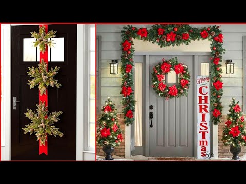 Front Door Decoration/Christmas Garland ideas/How to Decor Porch on Christmas Day 2022