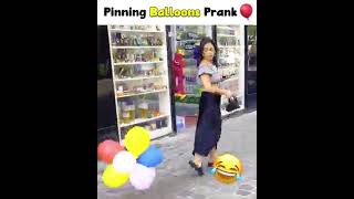 Pinning Balloons Prank On Girls