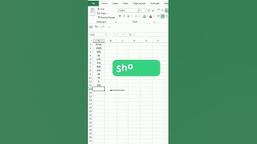Auto Sum Shortcut in MS Excel