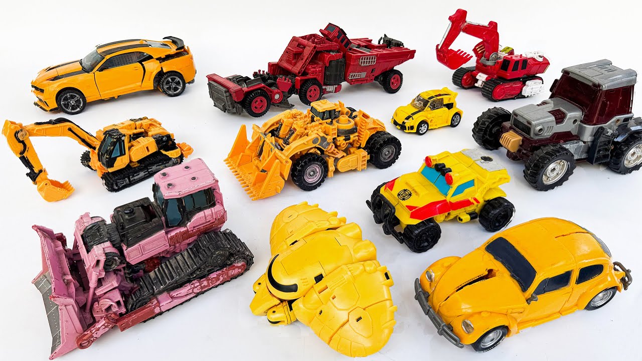Full Yellow Transformers Bumblebee, Construction Devastator 6 Vehicle Combine: Scrapper & Scavenger Full Yellow Transformers Bumblebee, Construction Devastator 6 Vehicle Combine: Scrapper & Scavenger