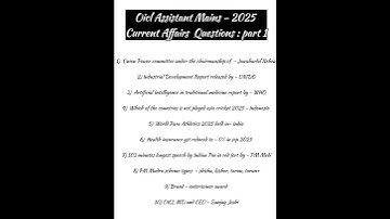 OICL Assistant Mains 2025 CA part - 1 #ibps #bank #exam #mains #trending