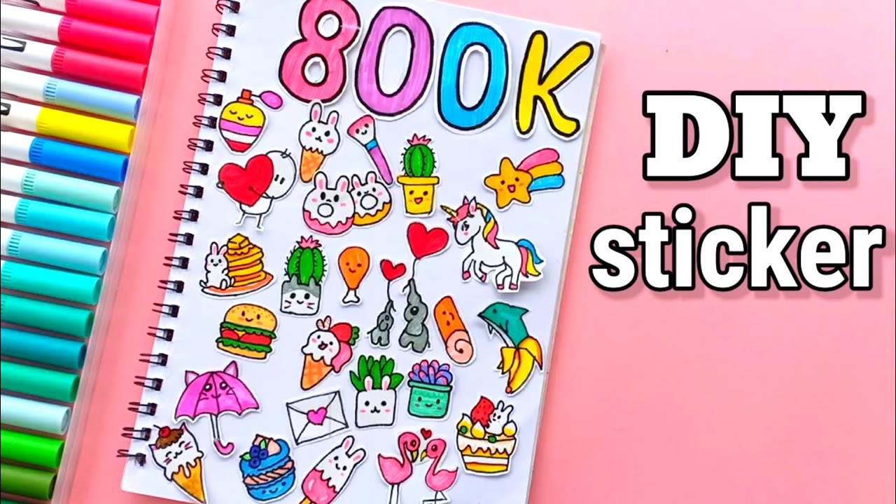 DIY Homemade Stickers Drawing How To Draw Cute Stickers At ...